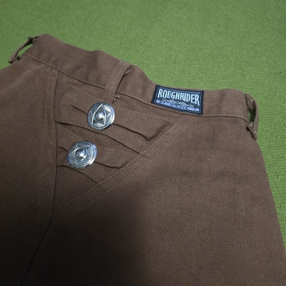 Vintage Roughrider Brown Pants with Silver Buttons